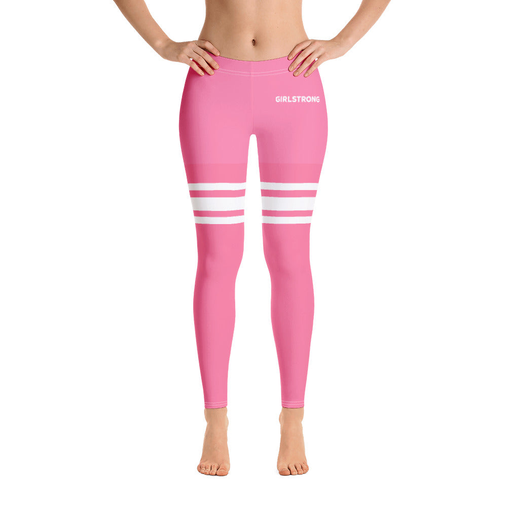 Chic & comfortable pink houndstooth leggings- – GIRLSTRONG  INC