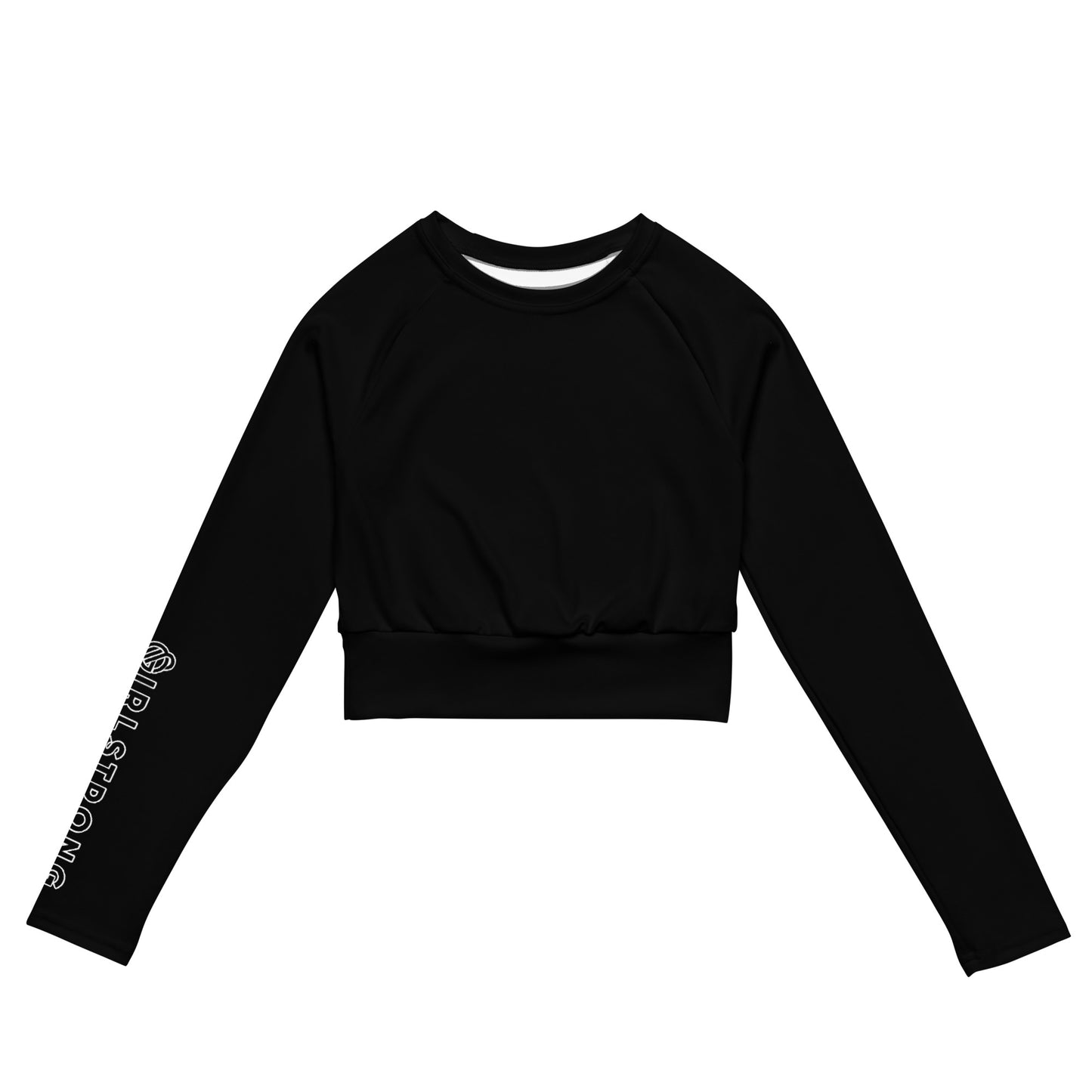 THE ESSENTIAL, SOFT AND STRETCHY, LONG SLEEVE FITTED CROP TOP GS LOGO BLACK