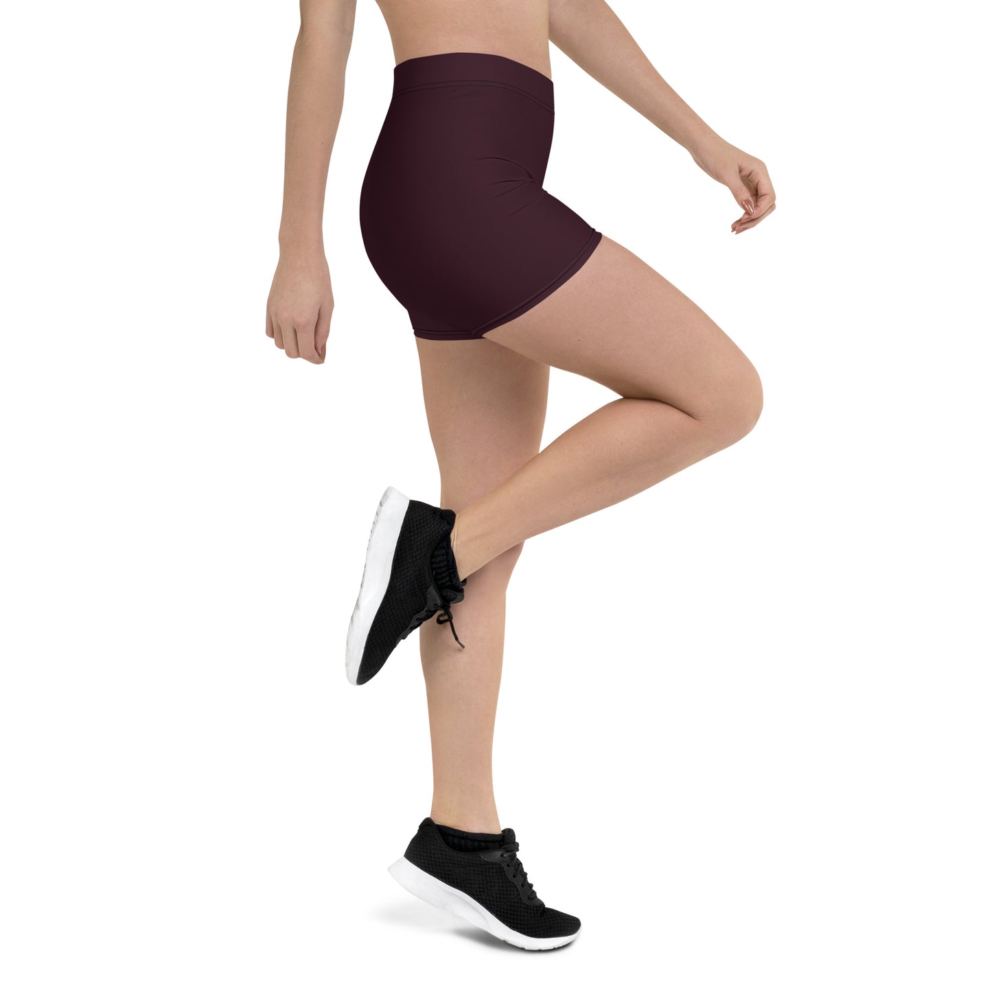 ELEVATED ESSENTIALS, SLIM AND SCULPT SHORTS CABERNET