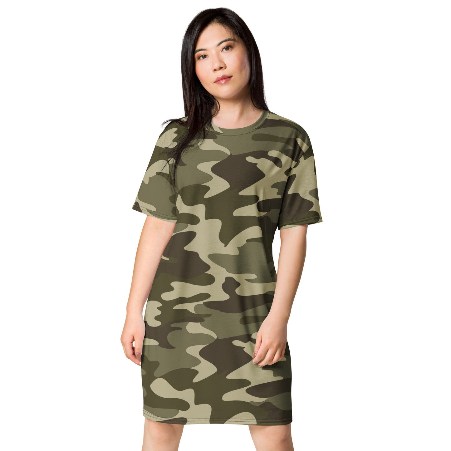 HOT SHOT, T-SHIRT DRESS GREEN CAMO