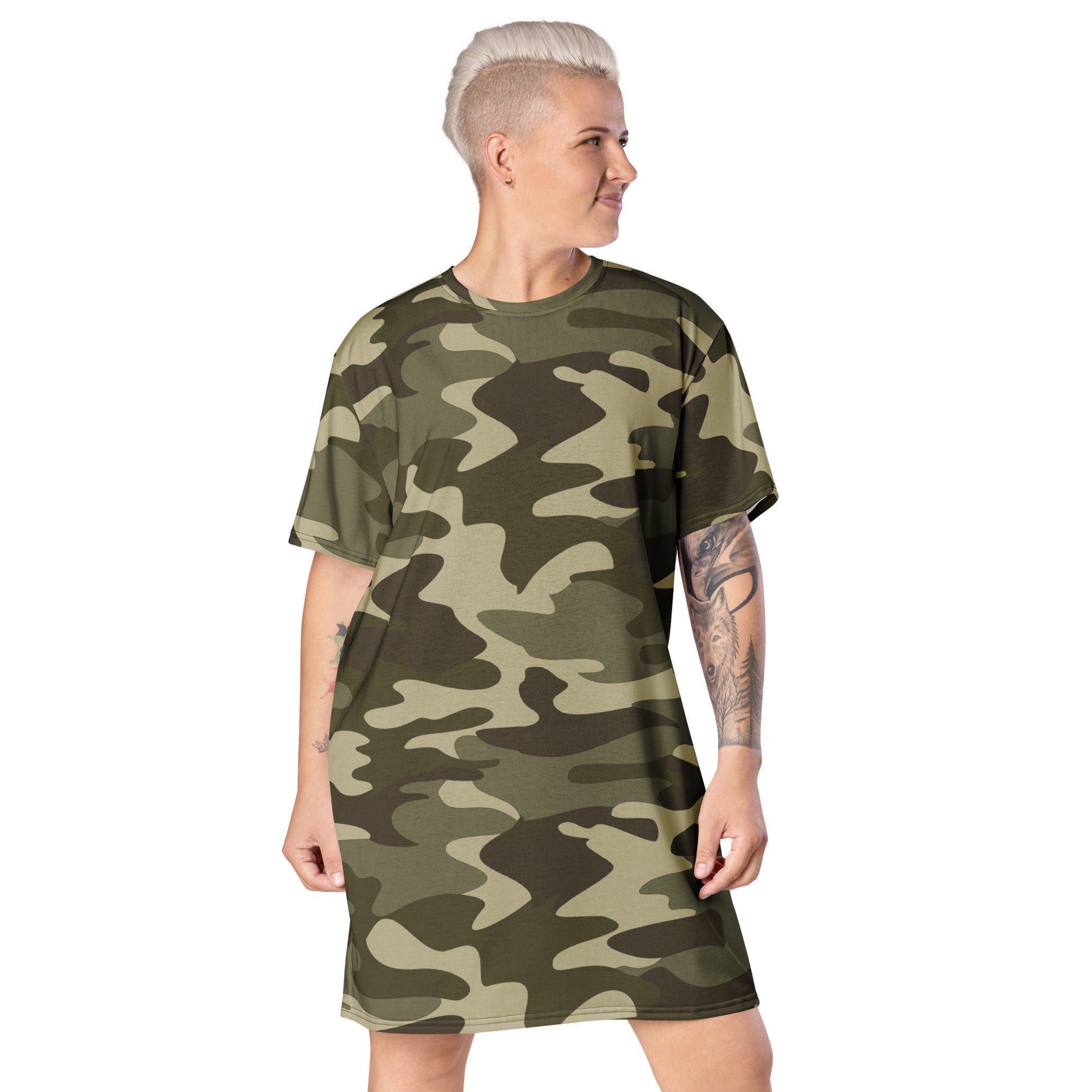 Camouflage shirt dress on sale