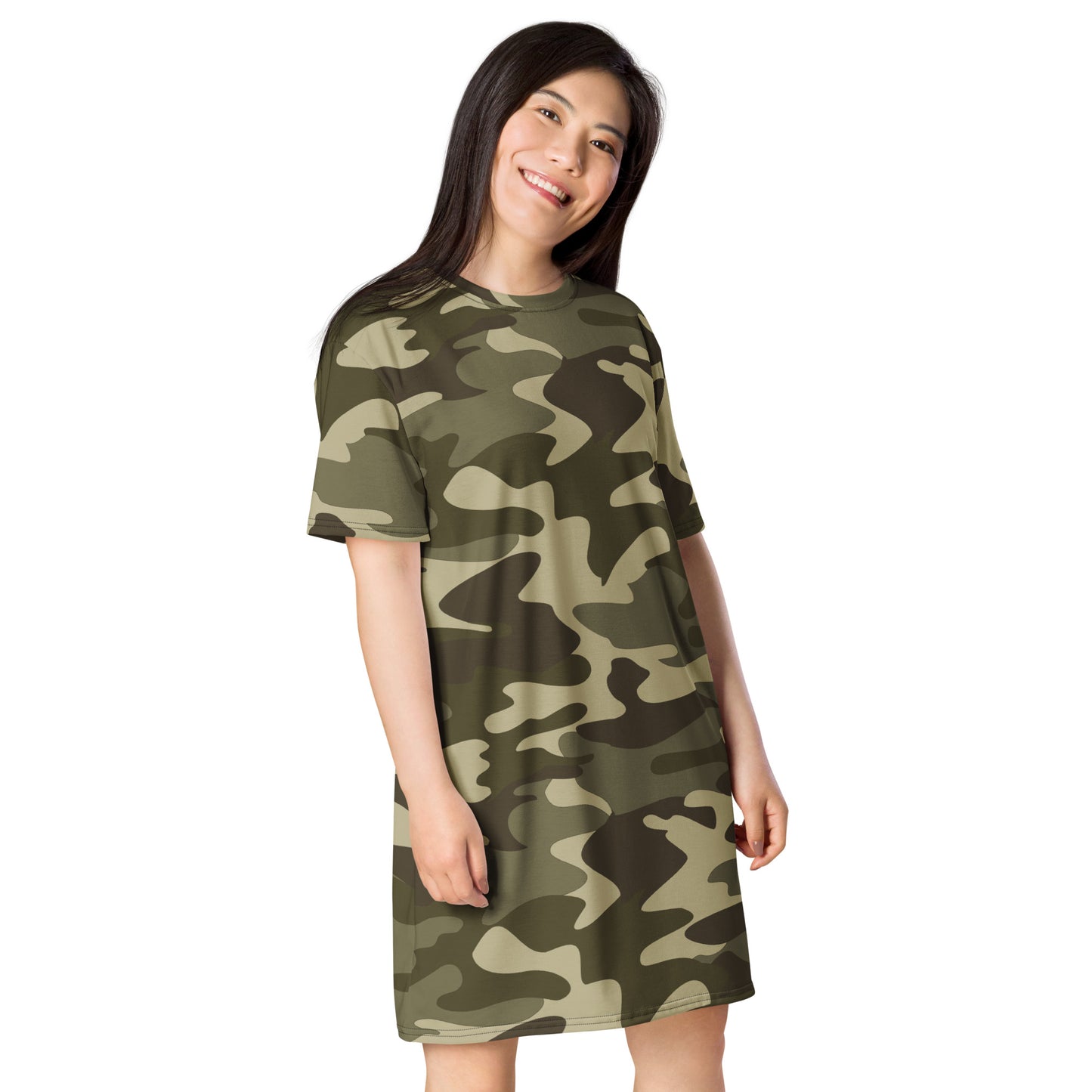 HOT SHOT, T-SHIRT DRESS GREEN CAMO