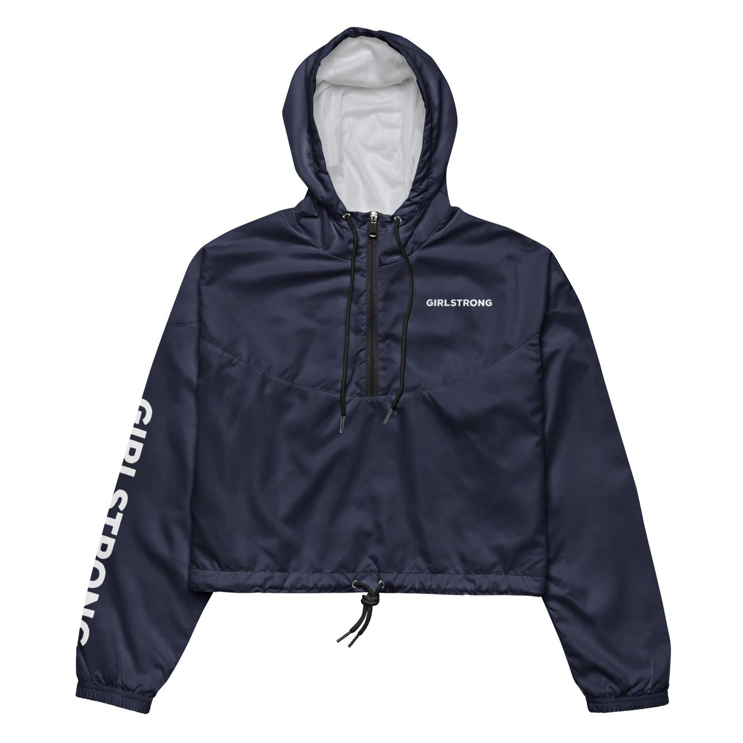 GIRLFRIEND PULLOVER CROP WINDBREAKER NAVY BLUE GIRLSTRONG