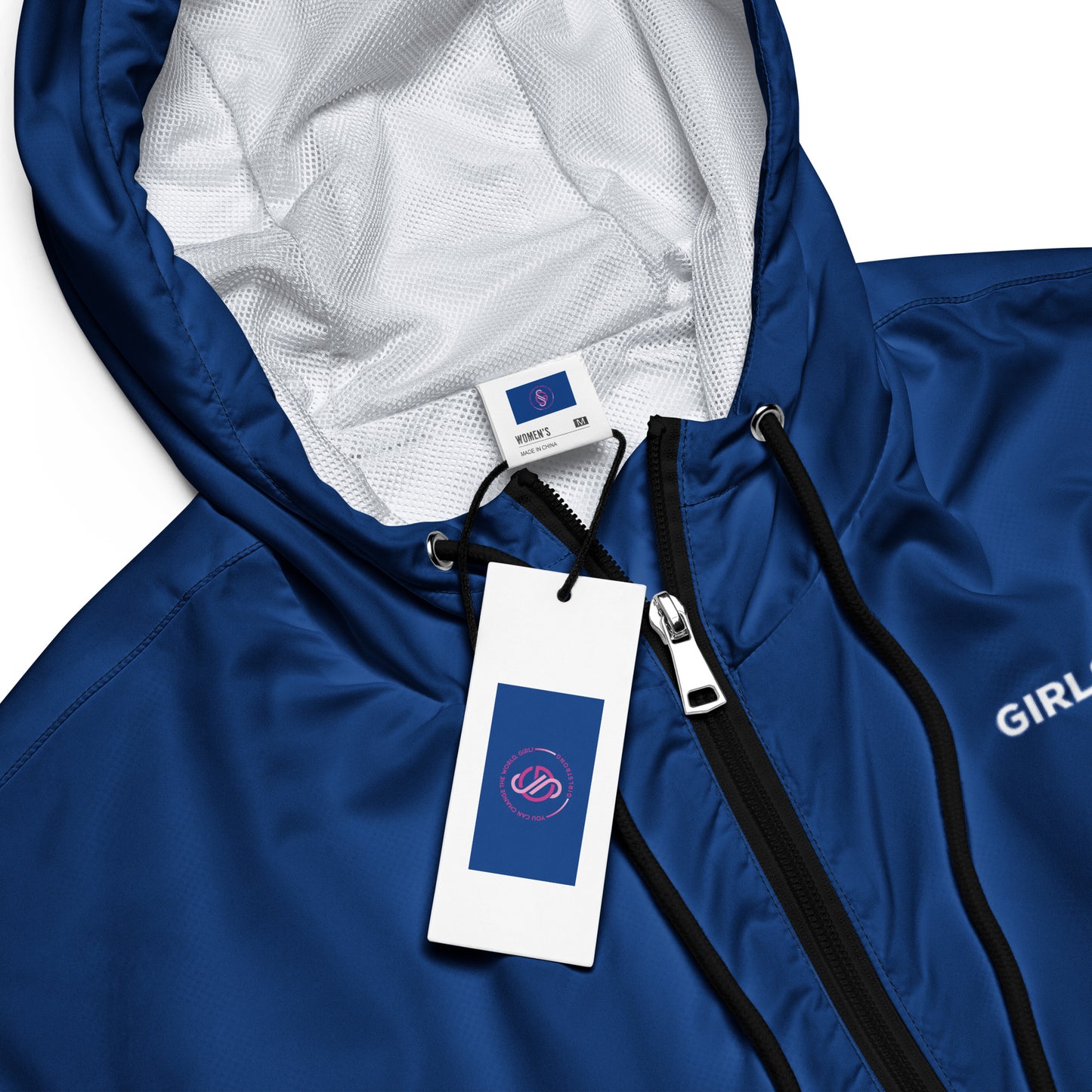 GIRLFRIEND PULLOVER CROP WINDBREAKER COBALT BLUE GIRLSTRONG