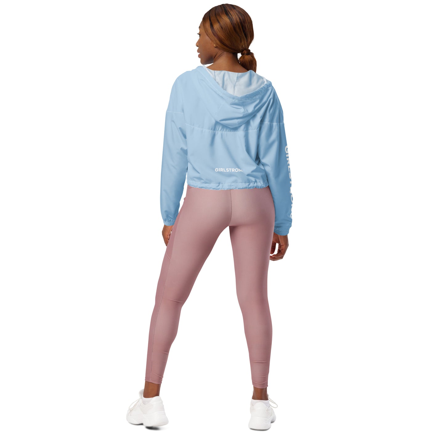 GIRLFRIEND PULLOVER CROP WINDBREAKER BABY BLUE GIRLSTRONG