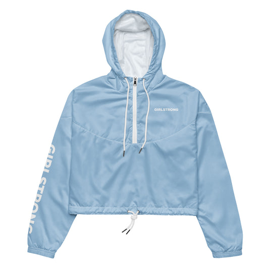 GIRLFRIEND PULLOVER CROP WINDBREAKER BABE BLUE GIRLSTRONG