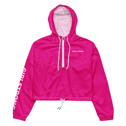 GIRLFRIEND PULLOVER CROP WINDBREAKER POWER PINK GIRLSTRONG