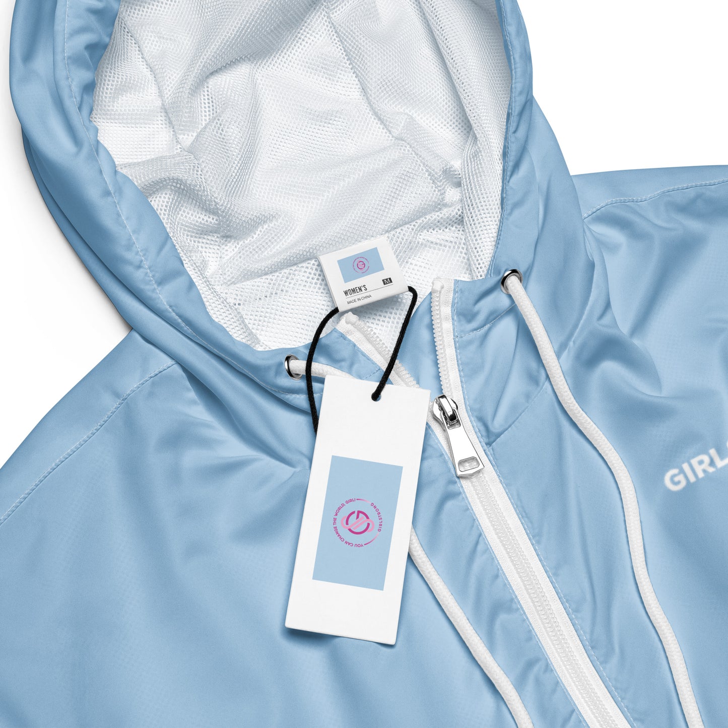 GIRLFRIEND PULLOVER CROP WINDBREAKER BABY BLUE GIRLSTRONG