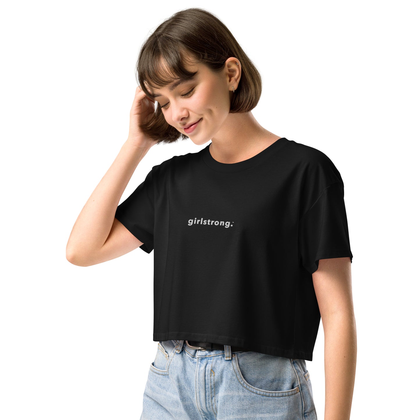 BOYFRIEND CROP TOP TEE GIRLSTRONG AVAILABLE IN 8 COLORS