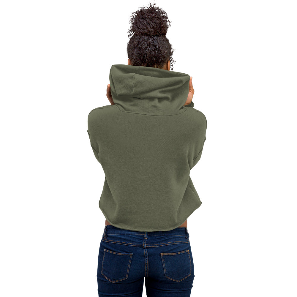 EVERYDAY FLEECE, COZY CHIC CROPPED HOODIE - GIRLSTRONG MILITARY GREEN