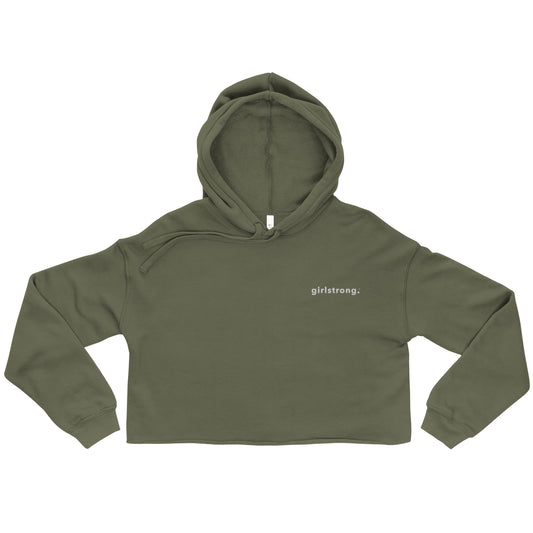 EVERYDAY GIRLSTRONG FLEECE CROPPED HOODIE - GIRLSTRONG MILITARY GREEN