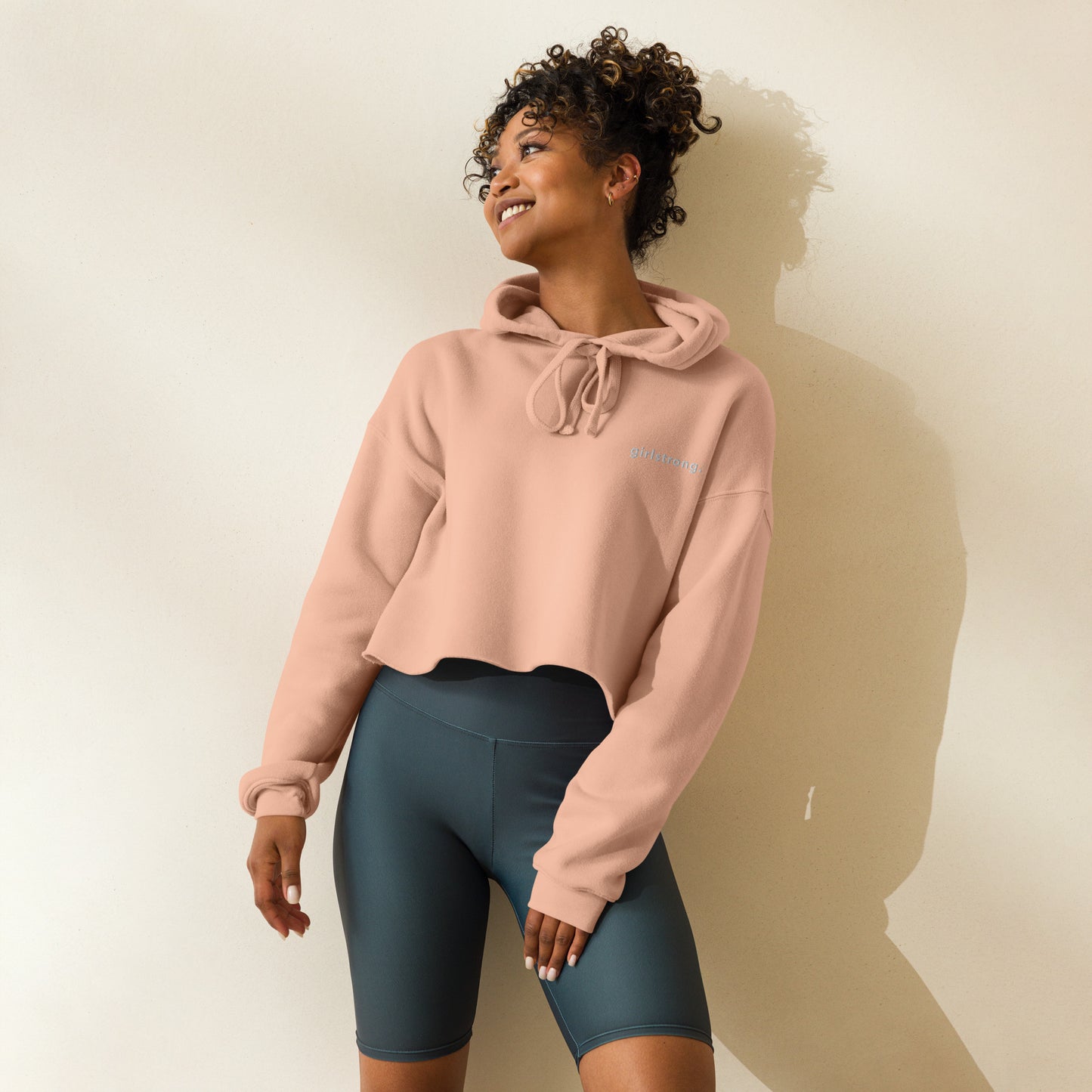 EVERYDAY FLEECE, COZY CHIC CROPPED HOODIE - GIRLSTRONG GEORGIA PEACH