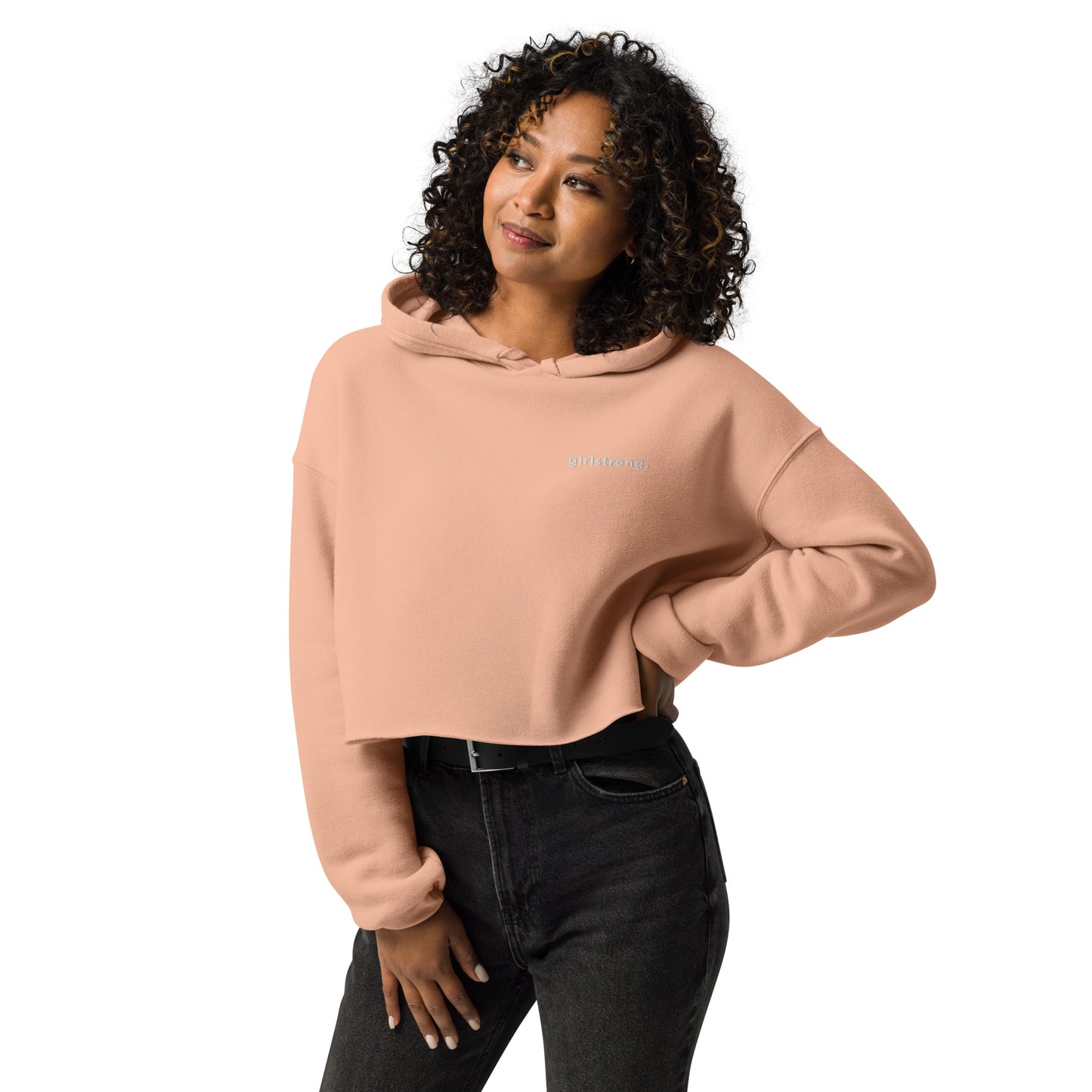 EVERYDAY FLEECE, COZY CHIC CROPPED HOODIE - GIRLSTRONG GEORGIA PEACH