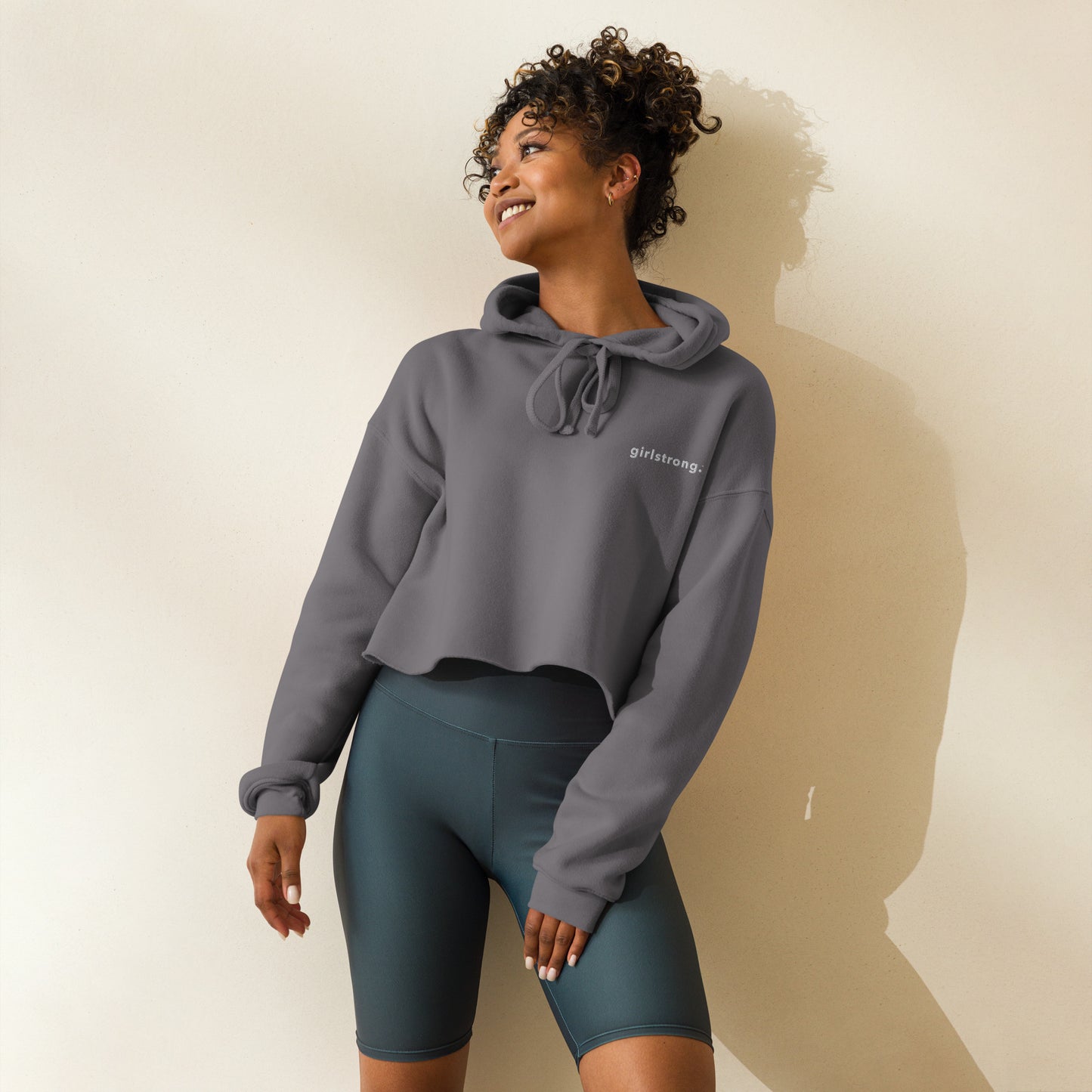 EVERYDAY FLEECE, COZY CHIC CROPPED HOODIE - GIRLSTRONG STORM