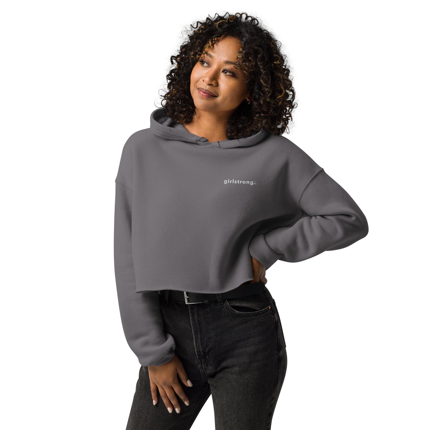 EVERYDAY FLEECE, COZY CHIC CROPPED HOODIE - GIRLSTRONG STORM