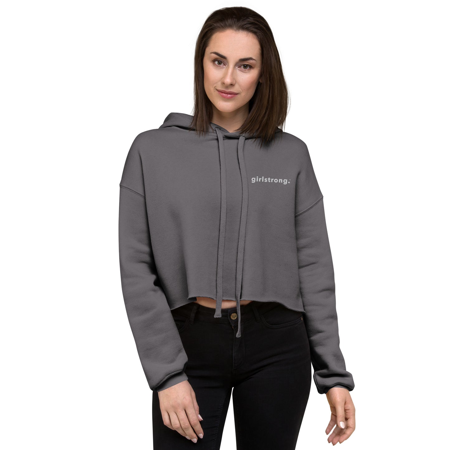 EVERYDAY FLEECE, COZY CHIC CROPPED HOODIE - GIRLSTRONG STORM