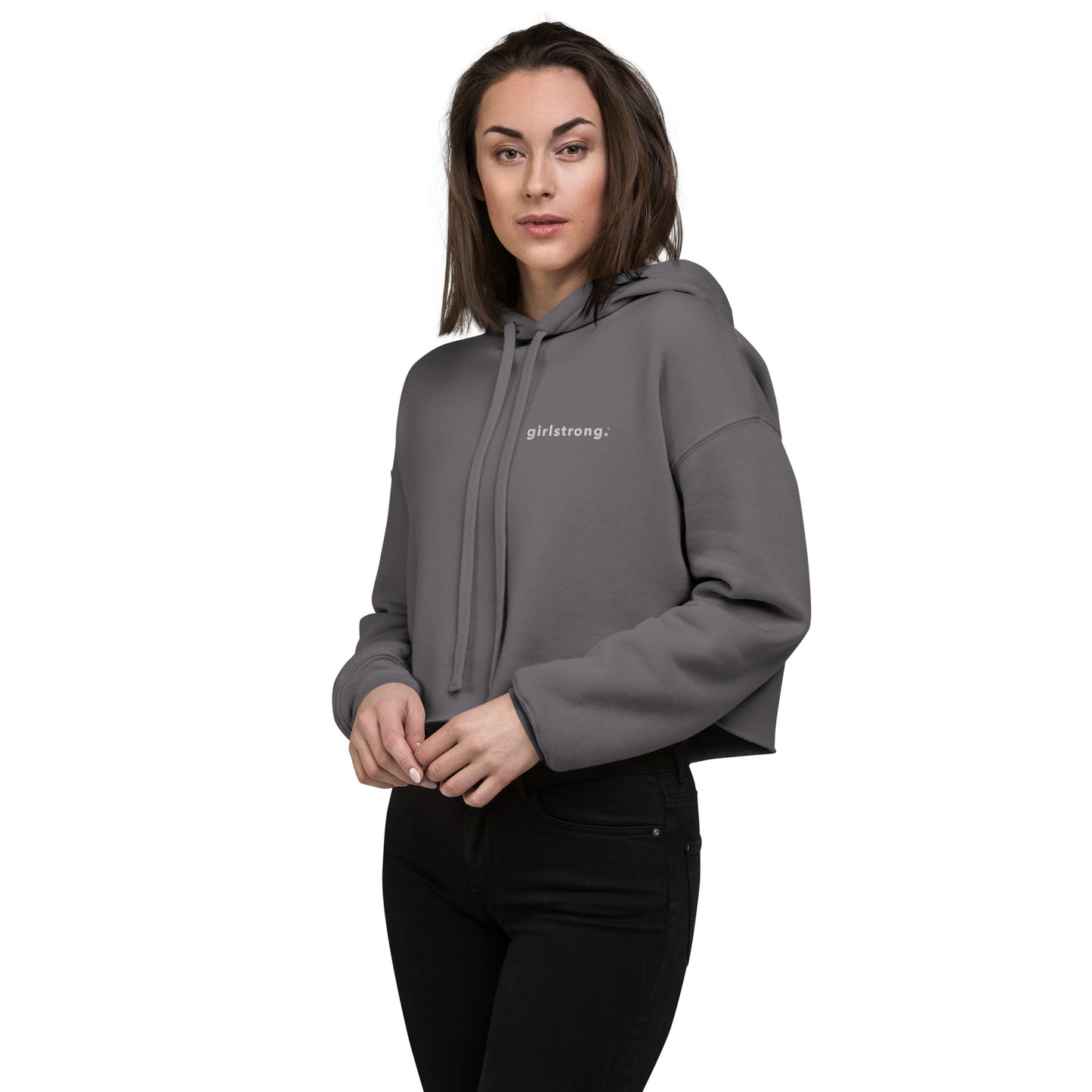 EVERYDAY FLEECE, COZY CHIC CROPPED HOODIE - GIRLSTRONG STORM