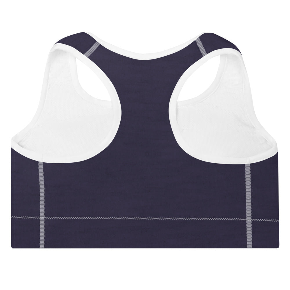 ELEVATED ESSENTIALS, THE PERFECT PADDED SPORTS BRA SLATE BLUE
