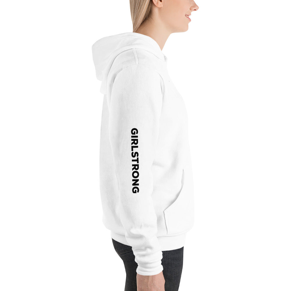 BEST FIT, BEST FEEL FLEECE HOODIE WHITE - WHO RUNS THE WORLD